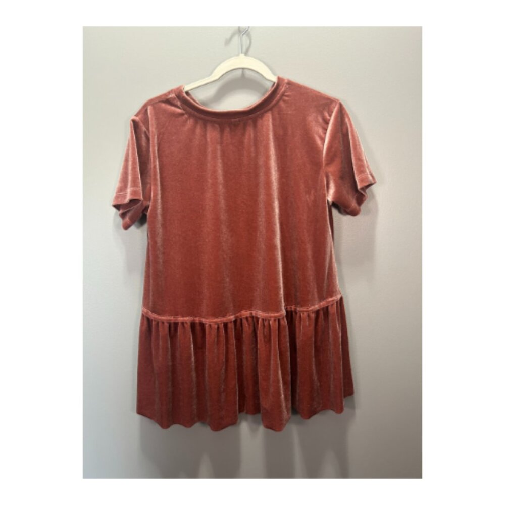 Blush Pink Velvet Blouse